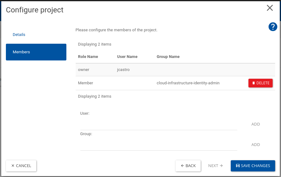Configure Project Members
